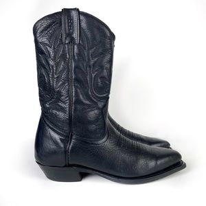 Boulet Cowboy Cowgirl Western Black Leather Classic Boots